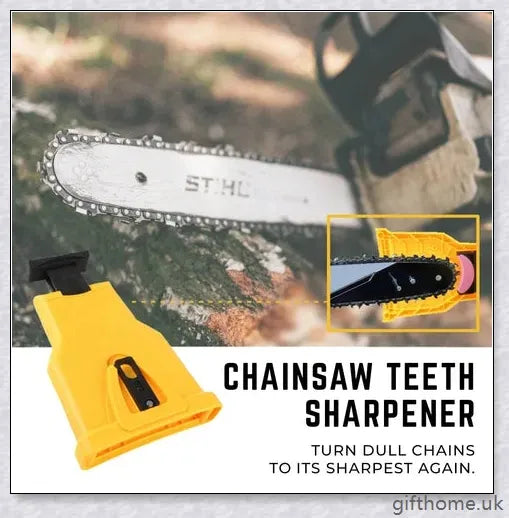A compact and lightweight chainsaw teeth sharpener with a protective case and high-quality whetstone for quickly restoring the cutting edge of your chainsaw.