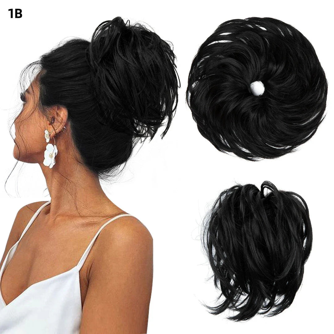 Bud Bun Artificial Hair Bun - Natural Fluffy Long Beard Curly Hair Bun Lazy Updo Chignon