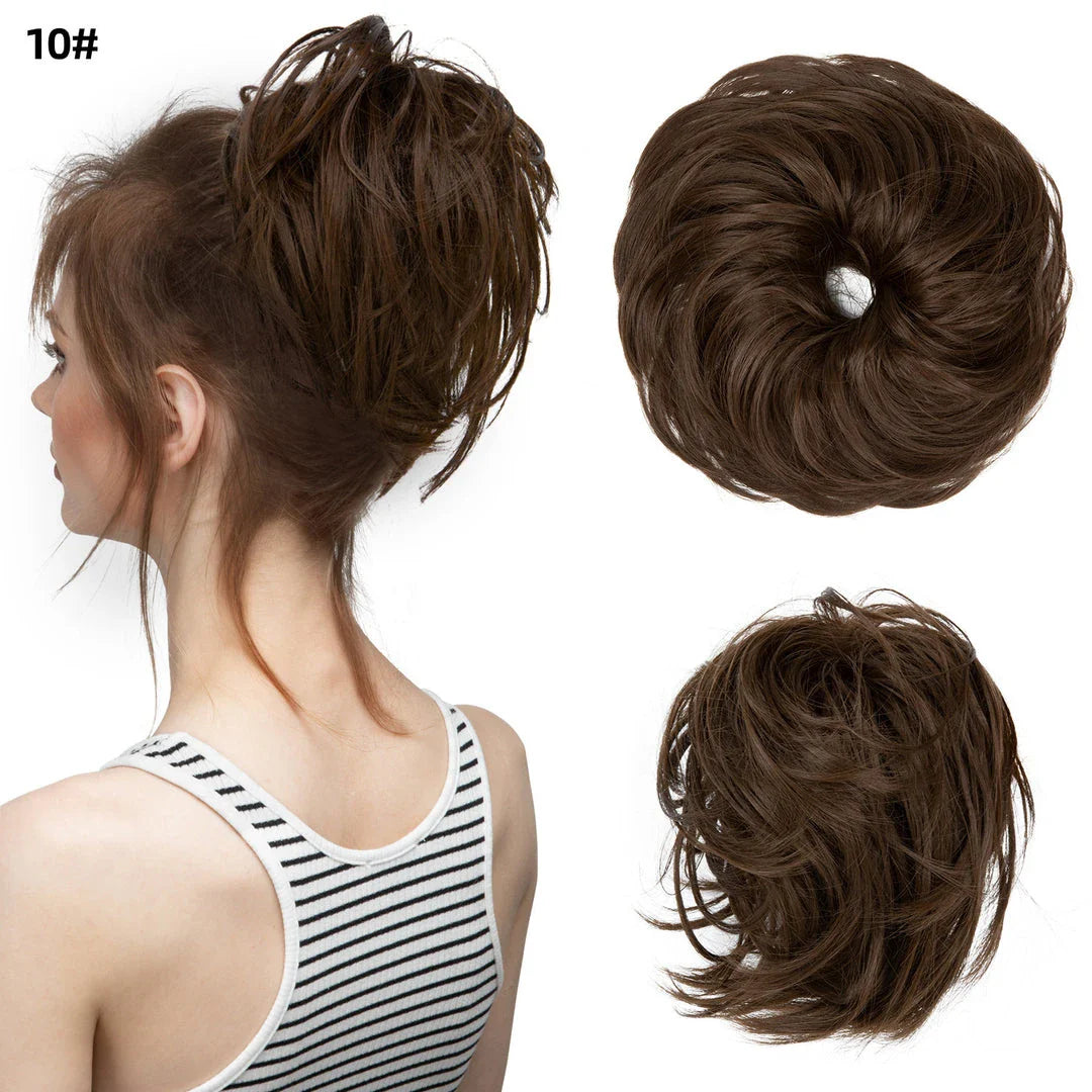 Bud Bun Artificial Hair Bun - Natural Fluffy Long Beard Curly Hair Bun Lazy Updo Chignon