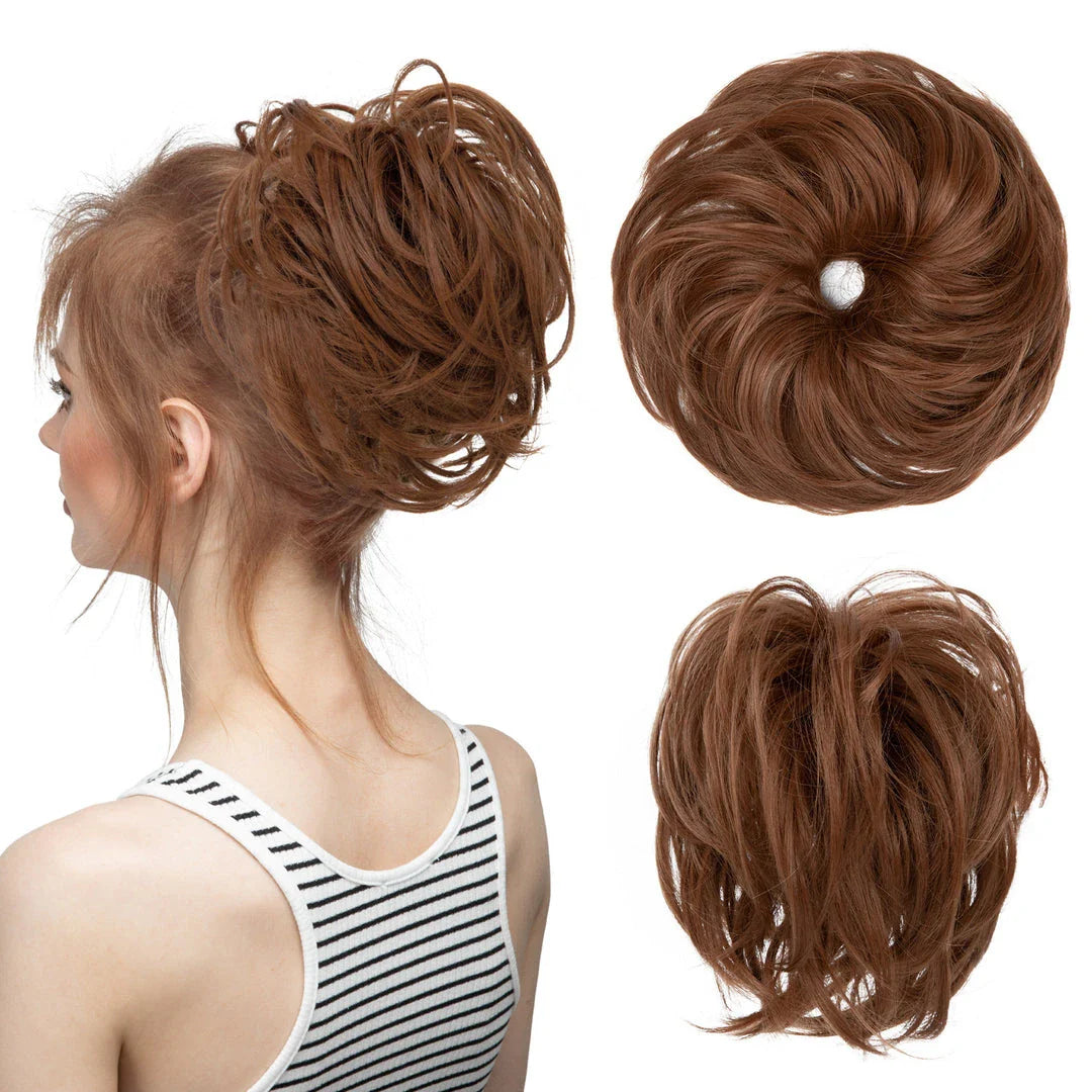Bud Bun Artificial Hair Bun - Natural Fluffy Long Beard Curly Hair Bun Lazy Updo Chignon