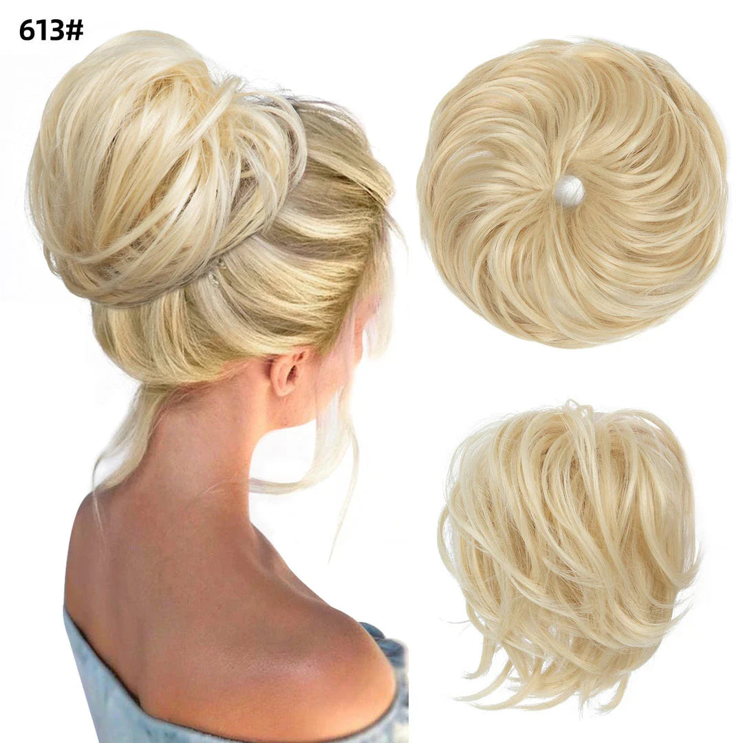 Bud Bun Artificial Hair Bun - Natural Fluffy Long Beard Curly Hair Bun Lazy Updo Chignon