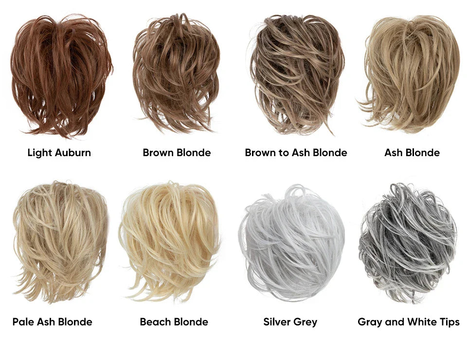 Bud Bun Artificial Hair Bun - Natural Fluffy Long Beard Curly Hair Bun Lazy Updo Chignon