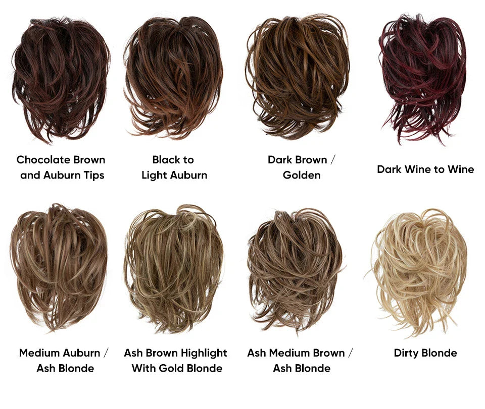 Bud Bun Artificial Hair Bun - Natural Fluffy Long Beard Curly Hair Bun Lazy Updo Chignon