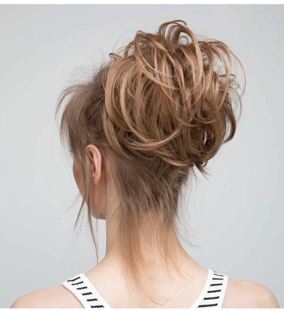 Bud Bun Artificial Hair Bun - Natural Fluffy Long Beard Curly Hair Bun Lazy Updo Chignon
