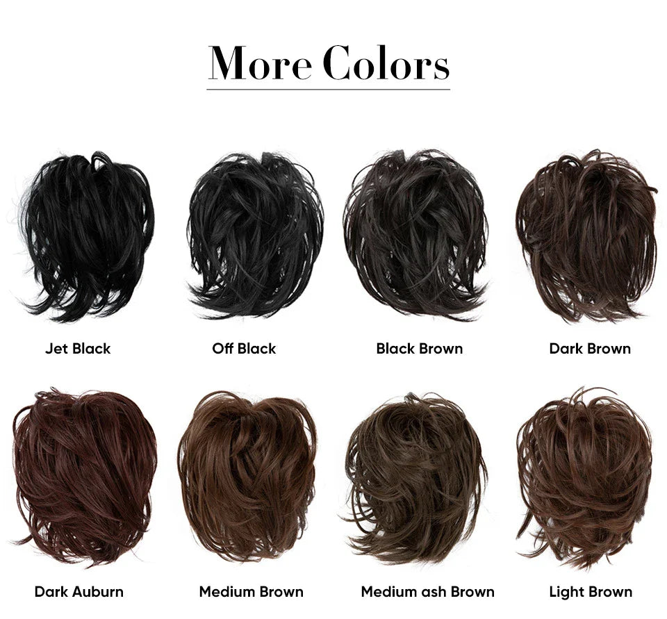 Bud Bun Artificial Hair Bun - Natural Fluffy Long Beard Curly Hair Bun Lazy Updo Chignon
