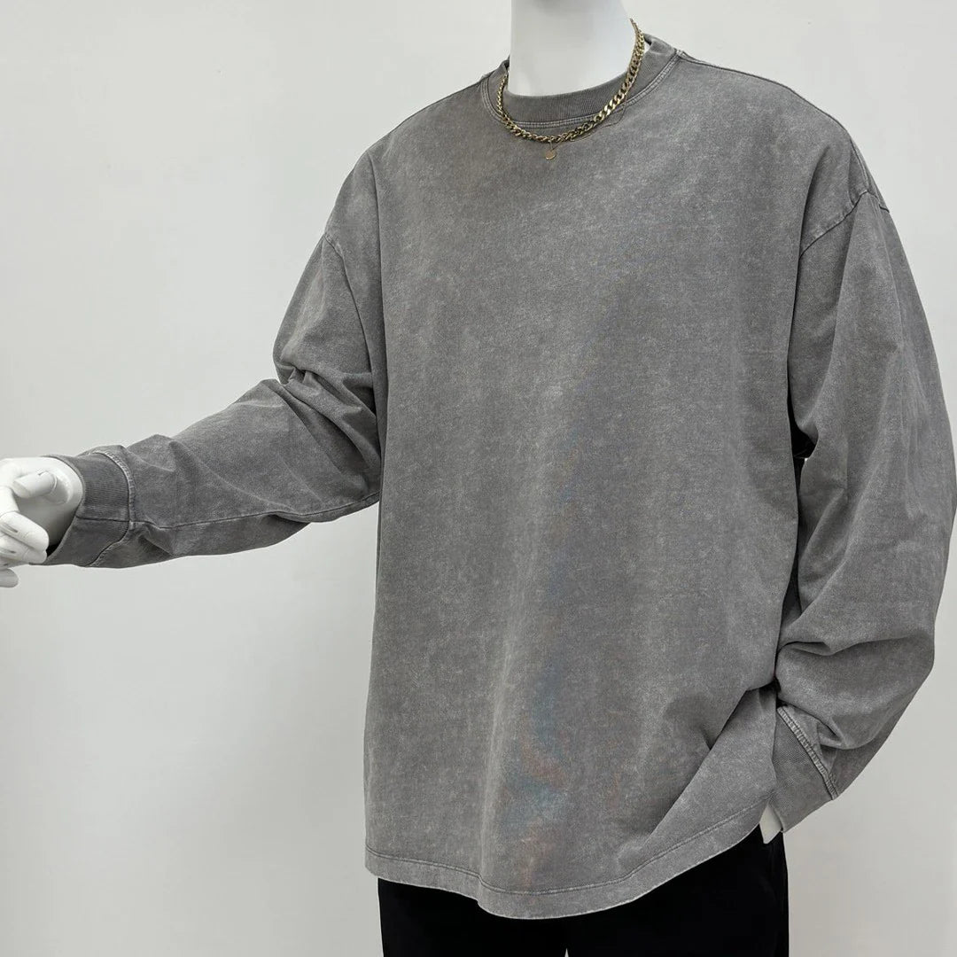 Men's Purified Cotton Long Sleeve Loose Shirt in a range of sophisticated colours, featuring a relaxed, yet refined, fit and premium-quality construction.