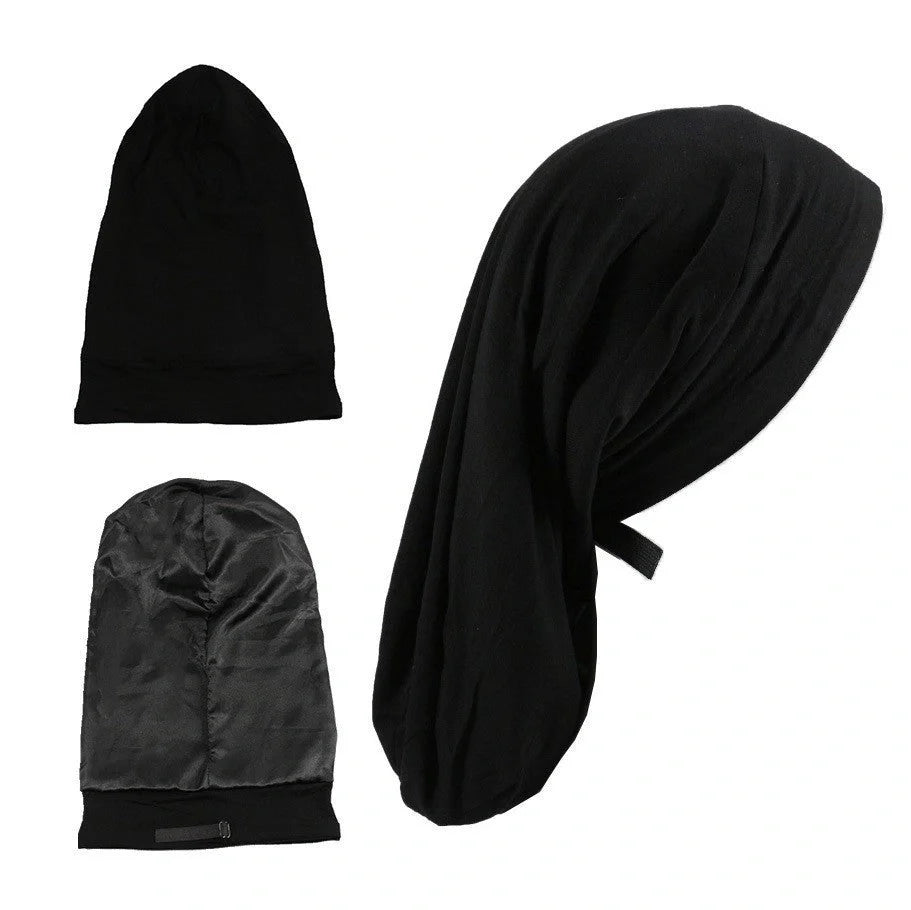 Women's adjustable satin nightcap in various colours with cotton lining