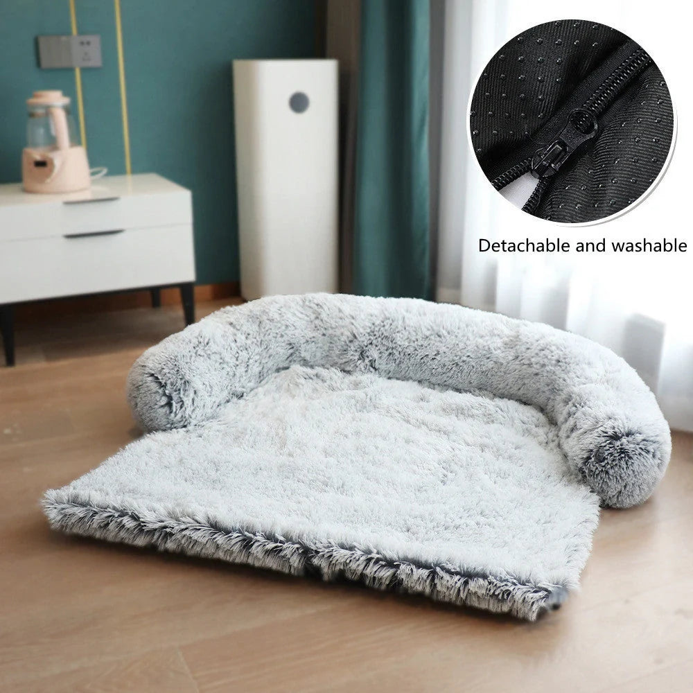 Removable pet dog mat with soft velvet fabric and self-warming polyester inner layer