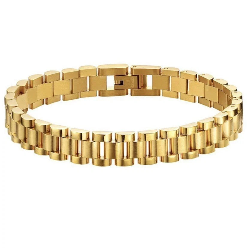 Stylish titanium steel bracelet watch for women with geometric design and adjustable length.