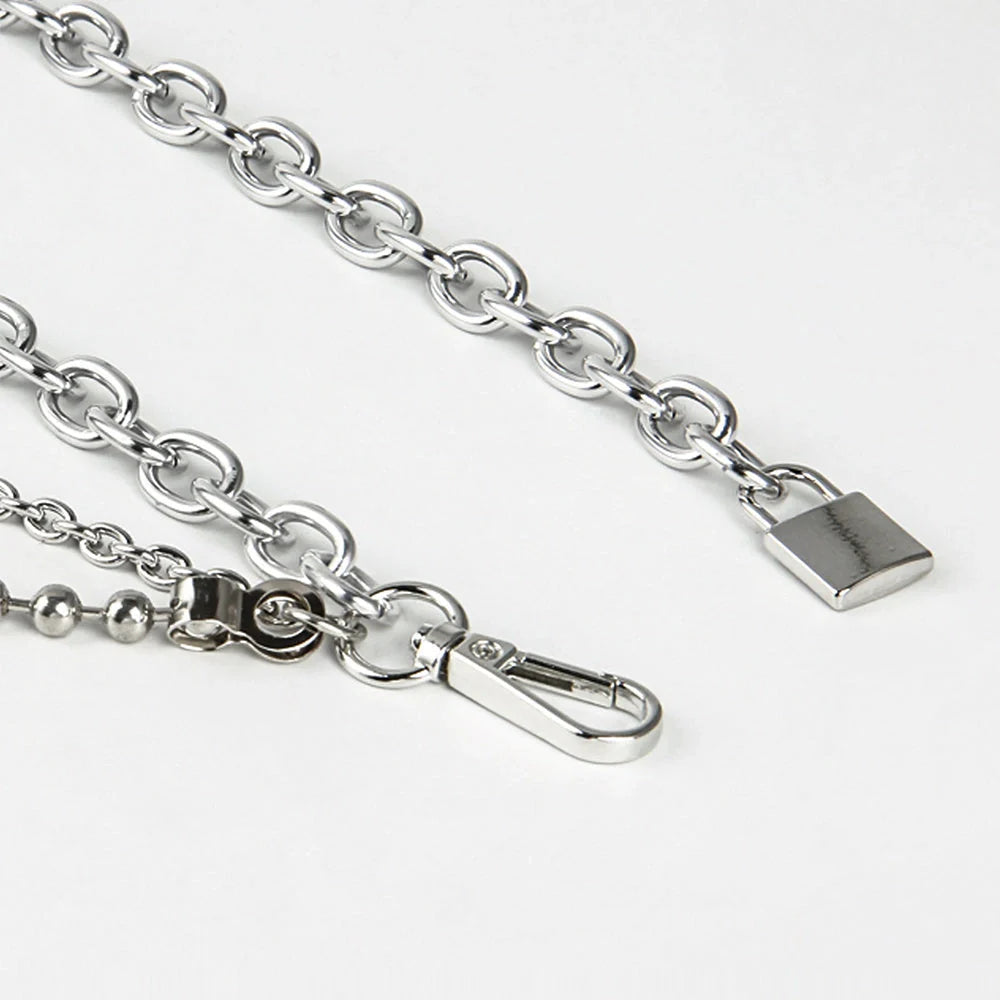Adjustable alloy waist chain in golden and silver for summer hip hop punk styling