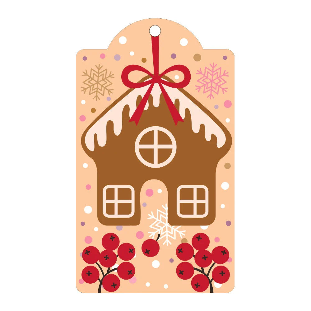 Festive car ornament hanging from rearview mirror with Christmas designs