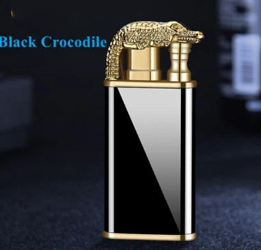 Versatile double flame lighter with a sleek and stylish design, perfect for outdoor adventures, grilling, and cigar lighting.