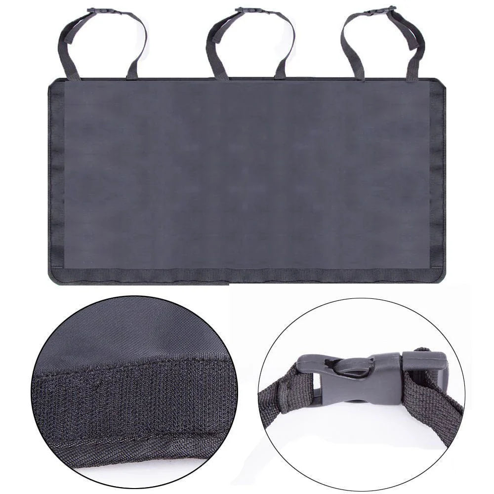 Premium car trunk organizer made of durable Oxford cloth with multiple compartments for organized storage