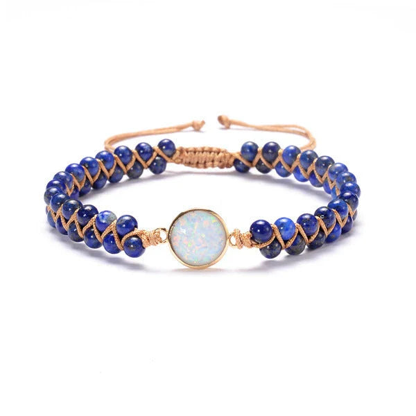 Stylish amethyst and opal friendship bracelets with braided design, perfect for casual or formal wear