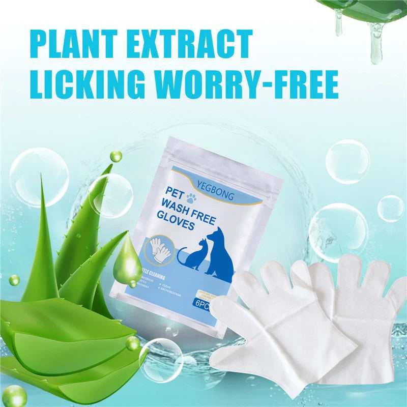 Disposable pet gloves in aluminium foil, pack of 6, for hygienic pet care