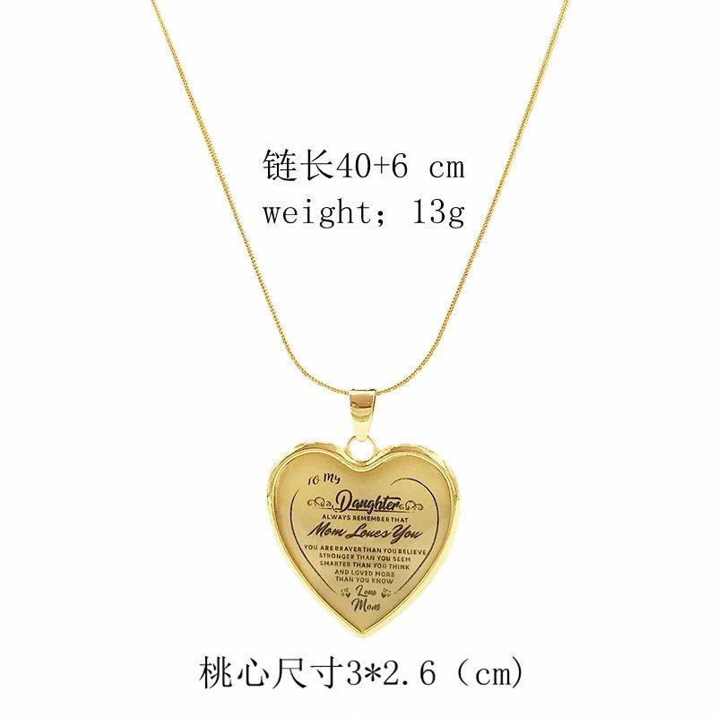 Heart epoxy necklace with adjustable snake chain in gold and silver