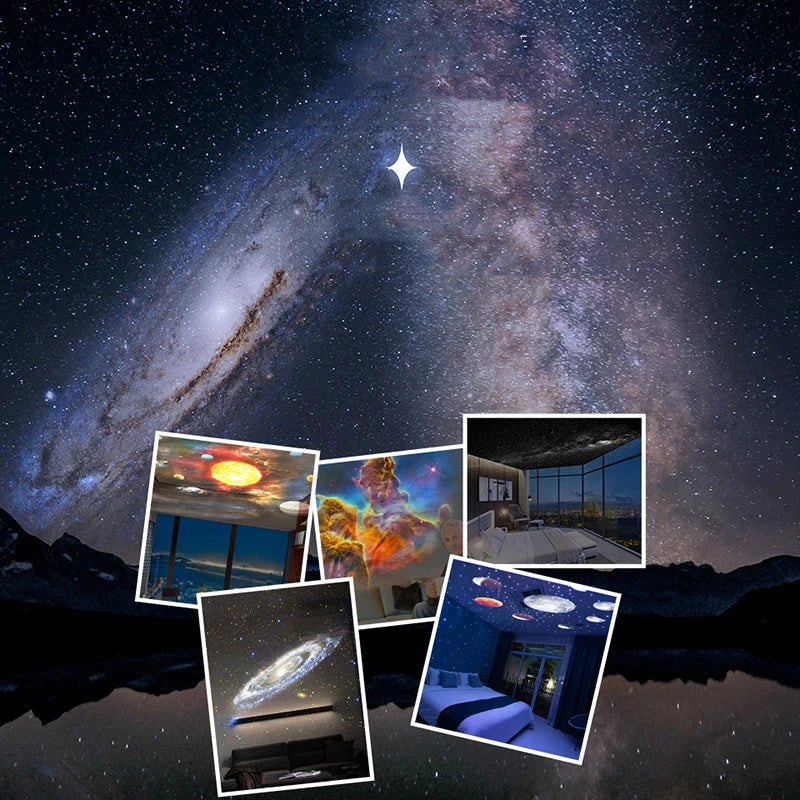 Galaxy Projector with 12 display scenarios, including solar system, galaxies, and nebulae, for a mesmerizing home decor experience
