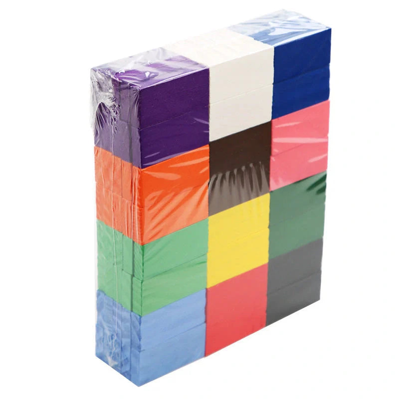 Brightly coloured wooden domino blocks for children's educational play