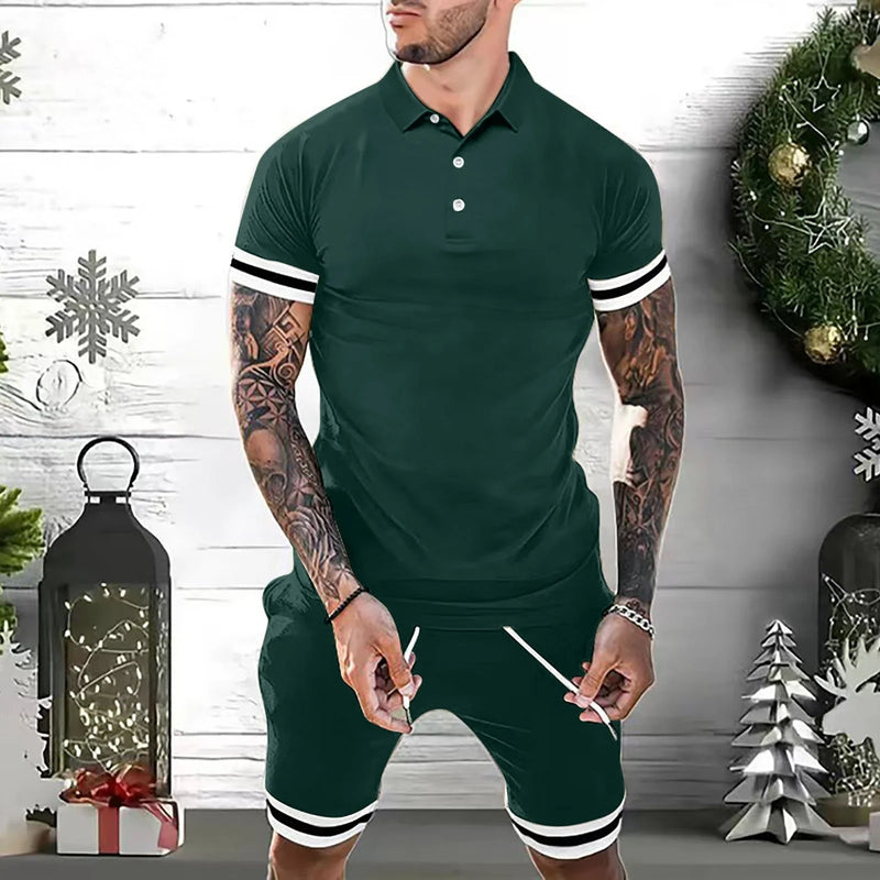 Stylish Men's 2-Piece Polo Shirt Outfit: Casual and Athletic for Any Occasion