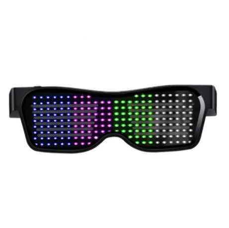 Multicolor LED party glasses with dynamic flashing light effects, suitable for various events and celebrations