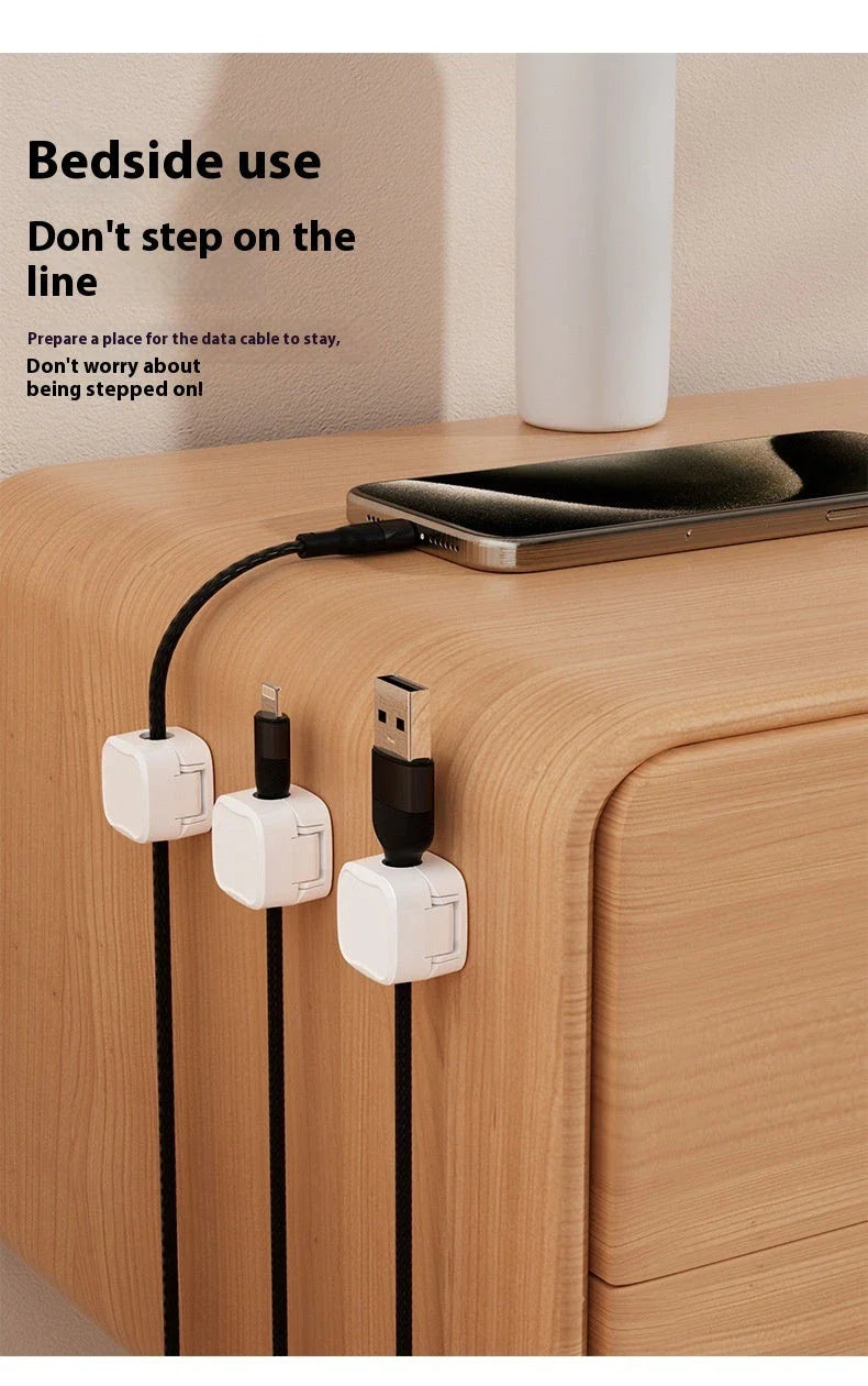 Cable Management Clips - Discreet desk cord organizers that securely hold cables in place without damaging furniture