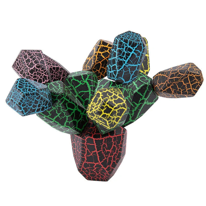 Rainbow Cactus Wooden Stacker educational toy for children