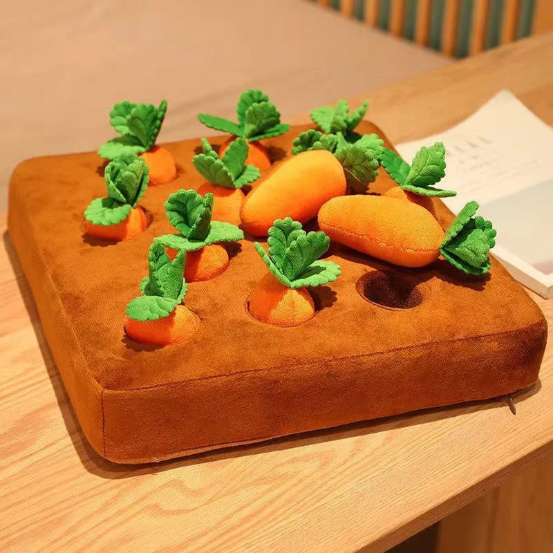 Premium Carrot Plush Toy for Dogs - Interactive Chew Toy and Snuffle Mat with Soft Cotton Exterior and Durable PP Cotton Filling