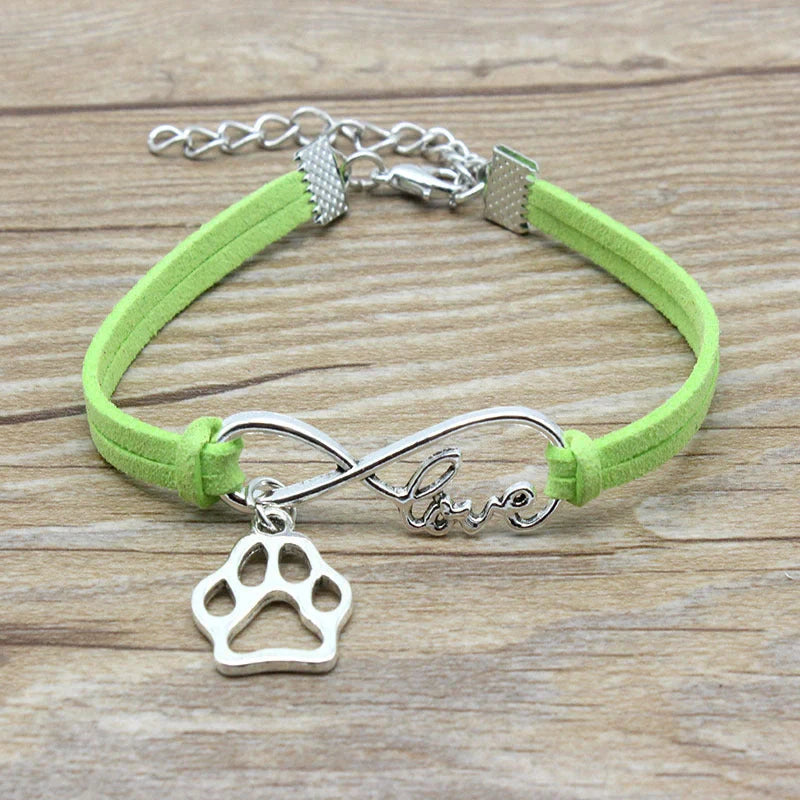 Stylish hand-woven infinity love pet bracelet in various colors for pet owners to express their affection