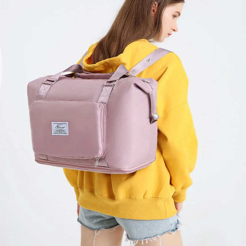 Folding travel bag for women in various colours, lightweight and durable Oxford cloth