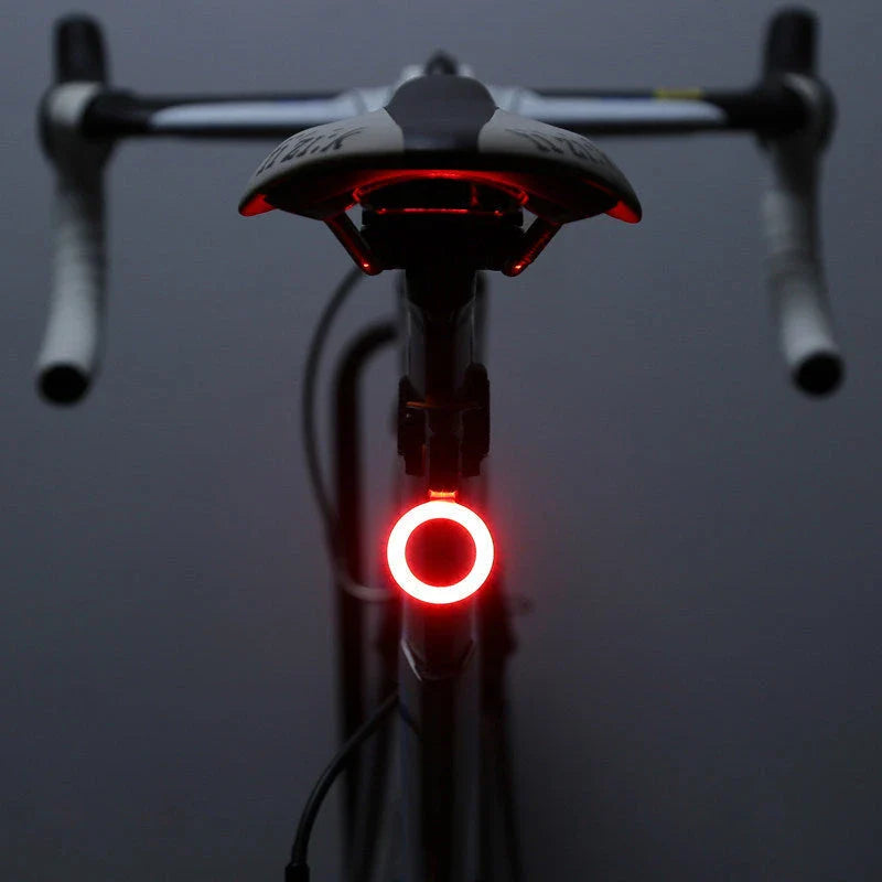 Rechargeable bicycle rear light with bright LED illumination for enhanced cycling safety and visibility