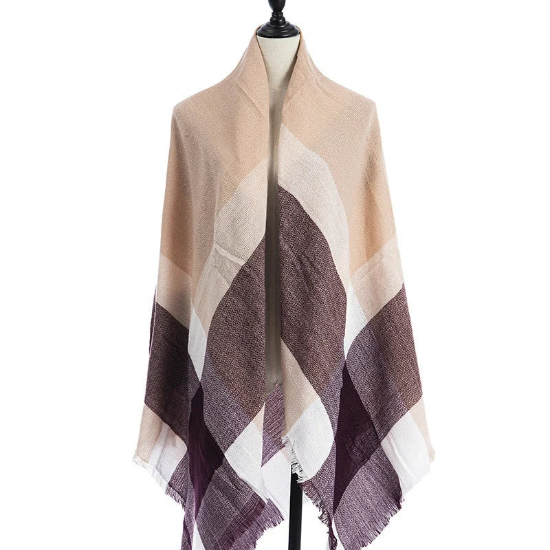 Luxury plus-sized double-sided cashmere-like scarf shawl in various colors