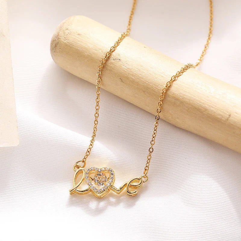 Titanium steel necklace with elegant clavicle chain design, a fashionable accessory for Valentine's Day
