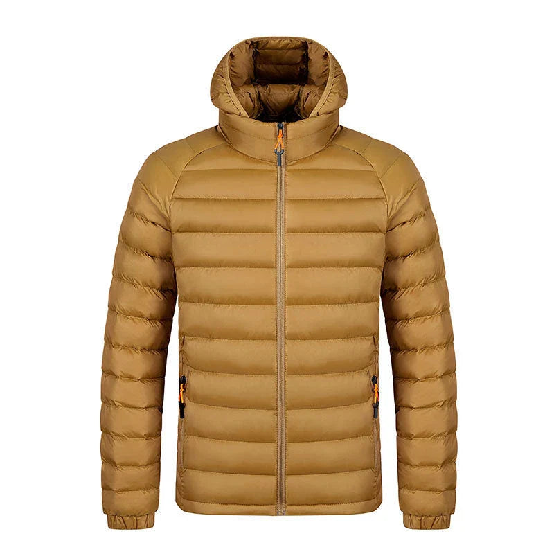 A stylish and versatile hooded jacket with a range of color options, featuring a lightweight design, convenient pockets, and a smooth zipper closure.