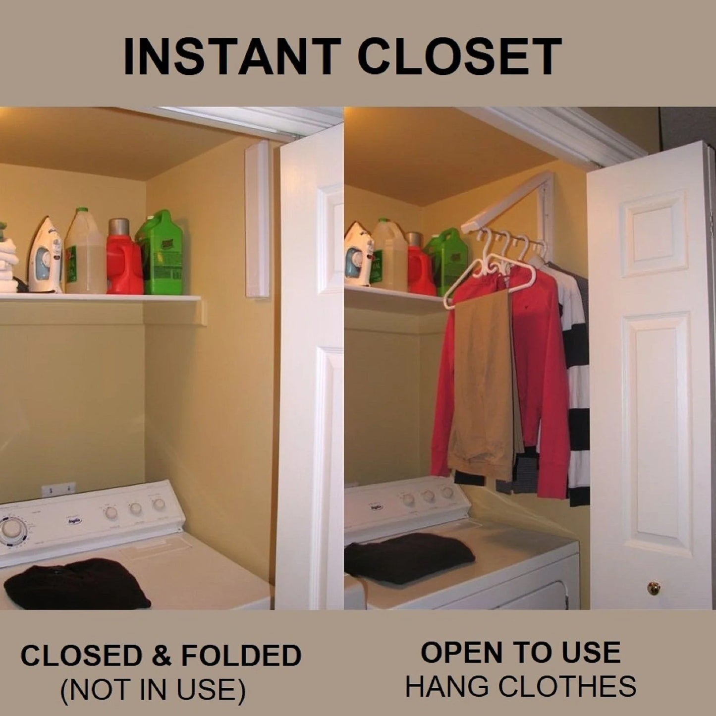 Convenient folding clothes drying rack with sturdy plastic and steel construction, providing generous hanging space for laundry in small living spaces.