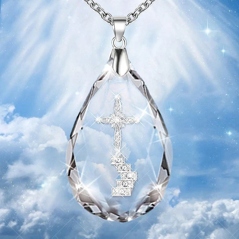 GiftHome UK Elegant White Drop Pendant Necklace for the Modern Lady