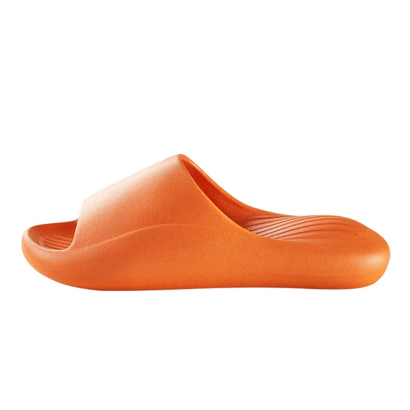 Comfortable slip-on slippers with anti-skid soles in a variety of vibrant colors