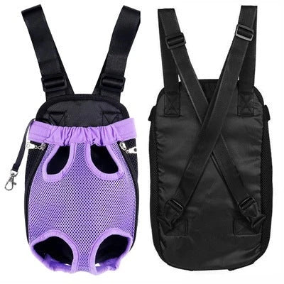 Versatile pet carrier backpack with breathable mesh design, adjustable straps, and ample interior space for comfortable on-the-go adventures with your furry companion.