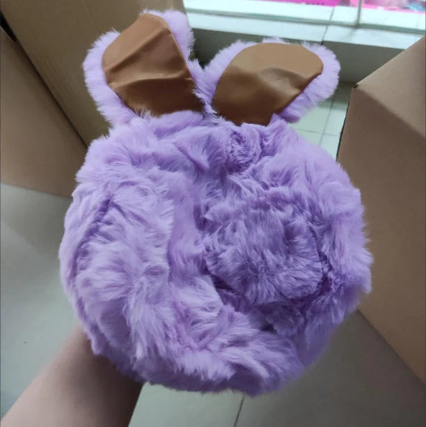 Stylish plush rabbit ear clip messenger bag in various colors