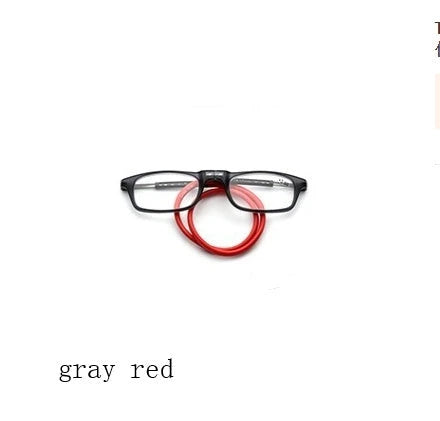 Stylish magnetic neck reading glasses with adjustable titanium frames in various colours