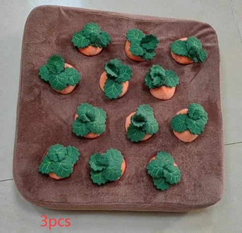 Premium Carrot Plush Toy for Dogs - Interactive Chew Toy and Snuffle Mat with Soft Cotton Exterior and Durable PP Cotton Filling