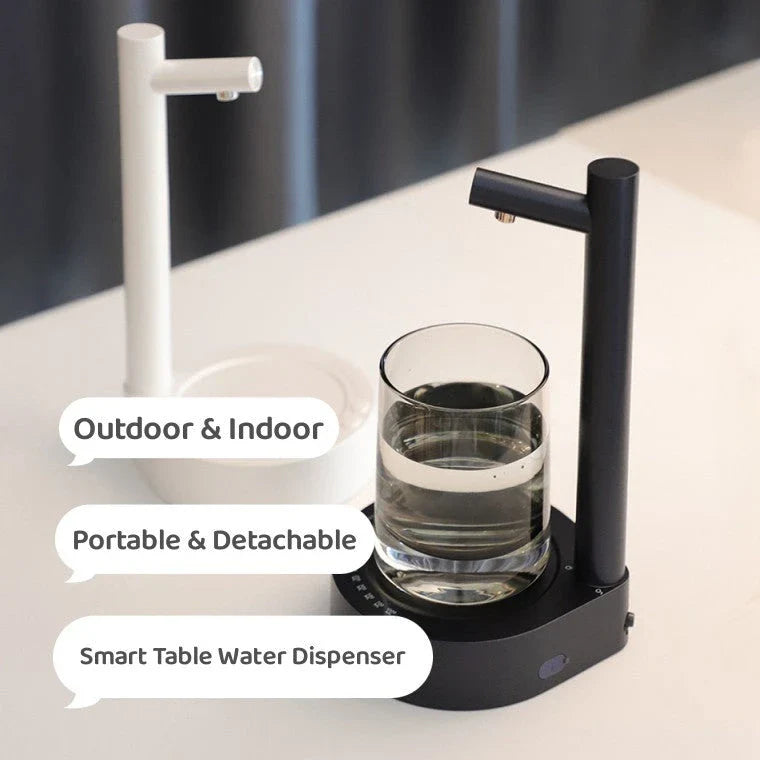 Rechargeable electric water dispenser with sleek, modern design for home, office, or on-the-go use