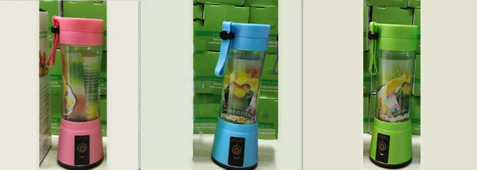 Portable smoothie blender with USB rechargeable battery, six-blade design, and automatic cleaning function for on-the-go healthy nutrition.