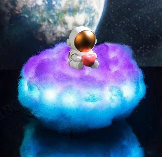 Enchanting Astronaut Cloud Night Light with mesmerising rainbow-like glow and adorable astronaut figurines