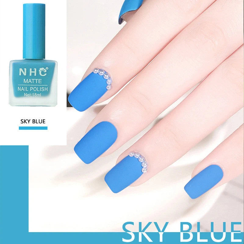 Matte nail polish in various colours showcasing fast-drying and long-lasting formula