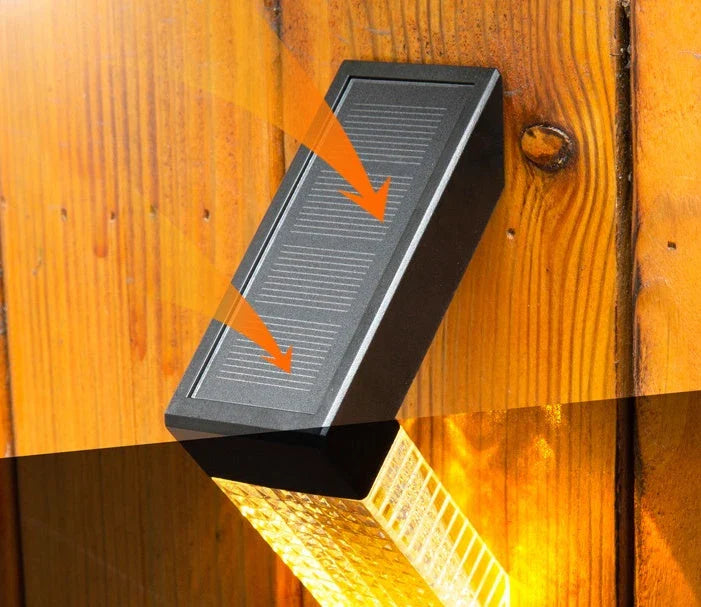 Durable solar-powered stair lights for outdoor decks, fences, gardens, and pathways - automatically turn on at dusk