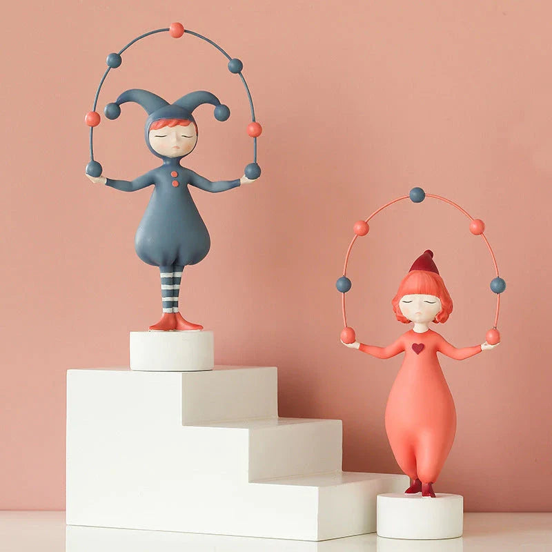 Charming resin elf figurine ornaments with vibrant colors and intricate details, perfect for adding a touch of whimsical magic to your home decor