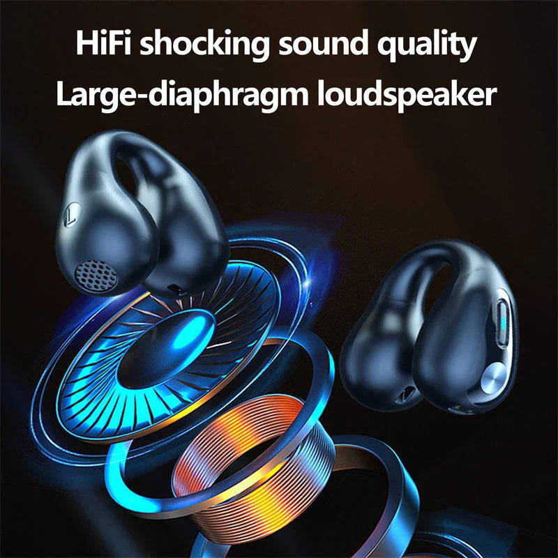 Premium Bone Conduction Wireless Earbuds with Bluetooth 5.3, Dual-Drive Audio, and Ergonomic Ear-Clip Design