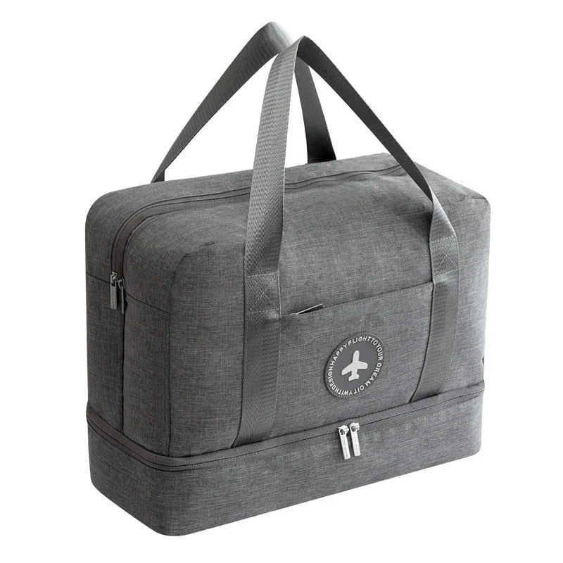 Premium waterproof polyester shoe storage bag with laminated zipper pocket and breathable design for travel and various occasions