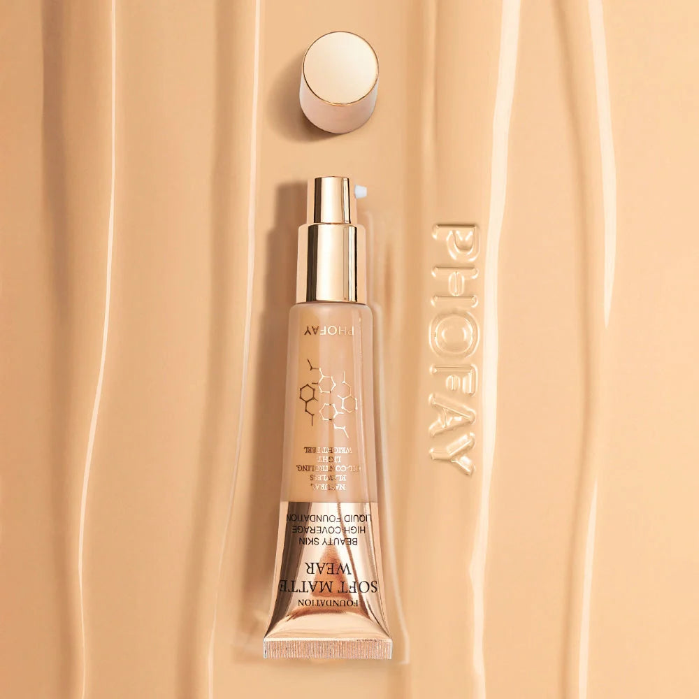 PHOFAY Full Coverage Foundation in various shades, 30ml oil-controlling formula