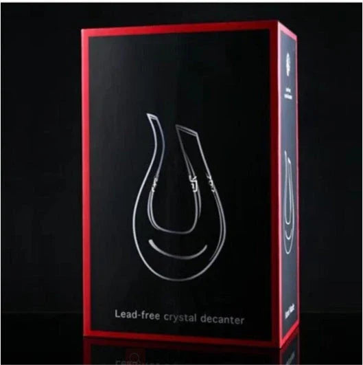 Premium crystal wine decanter with elegant U-shaped design, enhancing the flavor and aroma of your favorite red wines